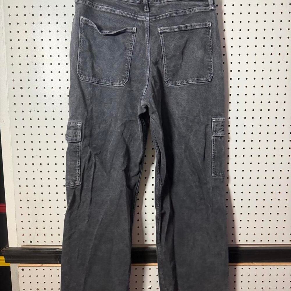 Hollister Co Black Washed Cargo Pants Utility Baggy SZ 32x31 15R - Picture 4 of 4